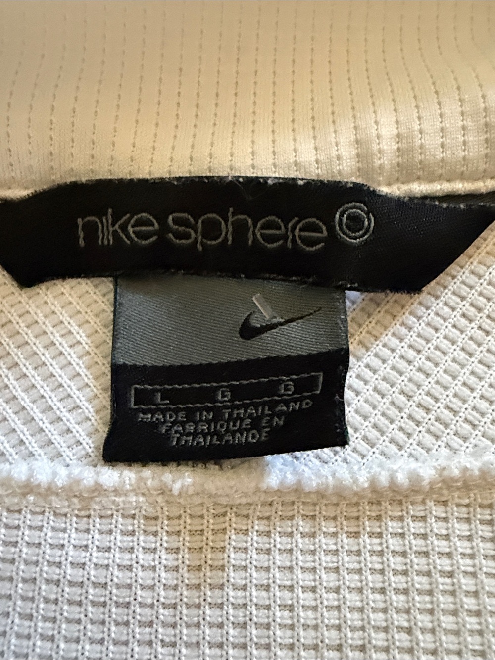 Nike Sphere Vintage Men’s White Polo with Black Sleeve Accents Size Large - Picture 2 of 4